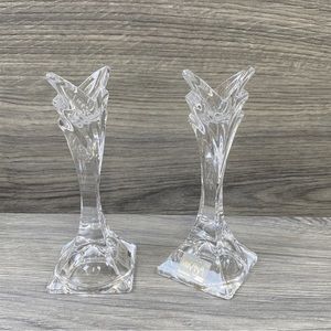 Authentic Mikasa fancy crystal candle holders- set of 2